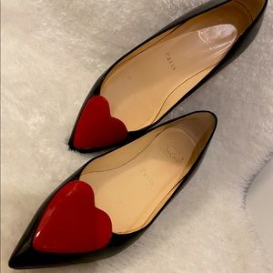 Christian Louboutin red heart flats